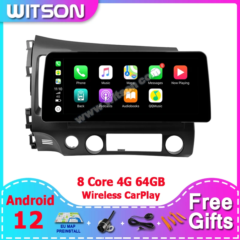 

WITSON 12.3'' Android 12 Car Multimedia Wide Screen For HONDA CIVIC (LHD) 2006 2007 2011 Car Radio Auto GPS Multimedia Player