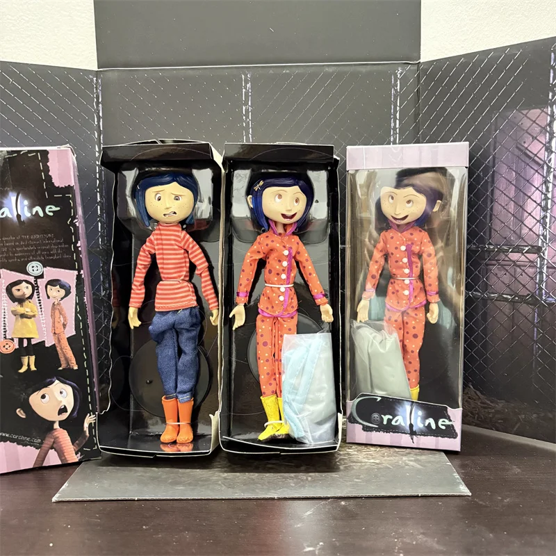 NECA Coraline Puppe Anime Gelenkfigur Der Geheime Regenmantel Pullover In Gestreiftes Hemd Spielzeug LA Mädchen Dekoration Modell Spielzeug Geschenke – Detail 20