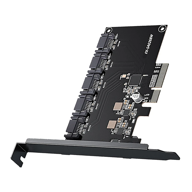 Pcie To 5 Ports SATA 3 III 3.0 6Gbps SSD Adapter PCI-E PCI Express X1 Controller Board Expansion Card Support X4 X8 X16