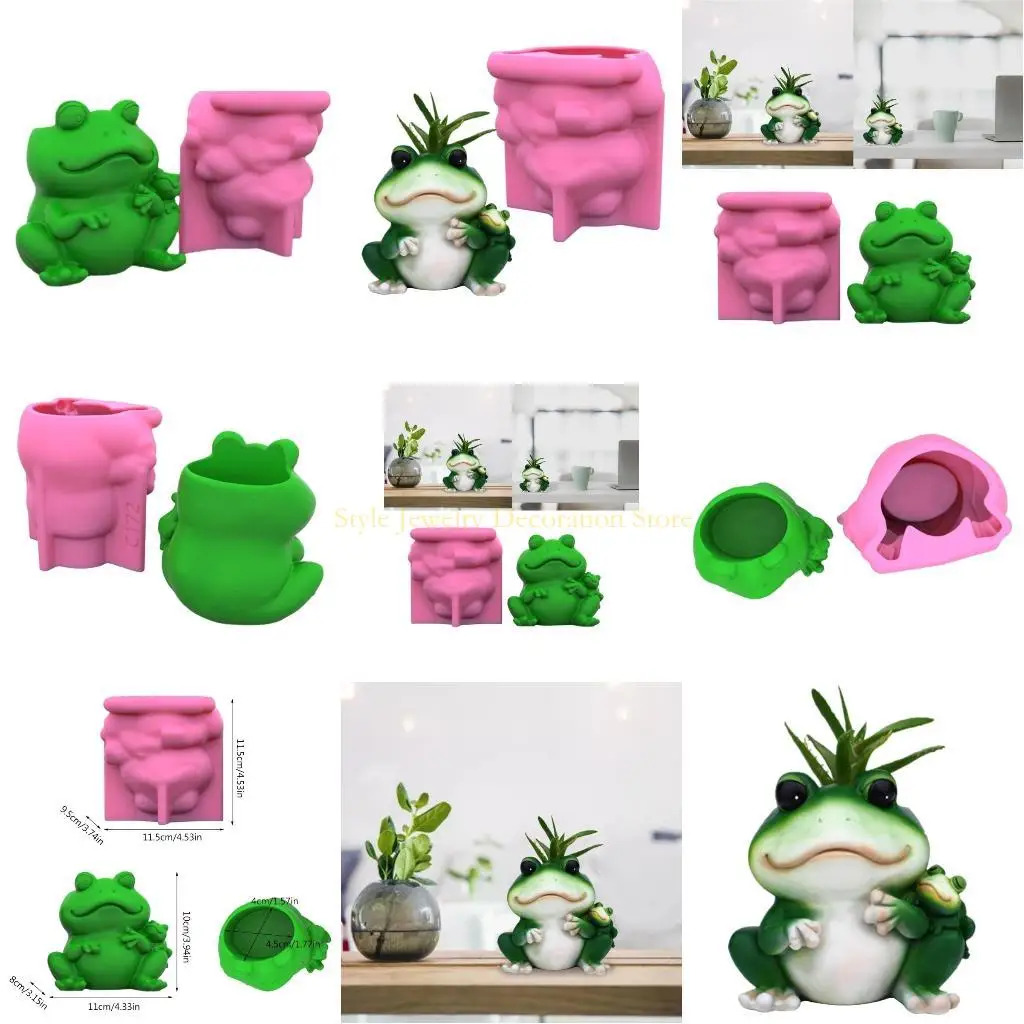 

D46E Makeup Brush Holder Mold Flower Planter Pot Molds,Frogs Statue Mold