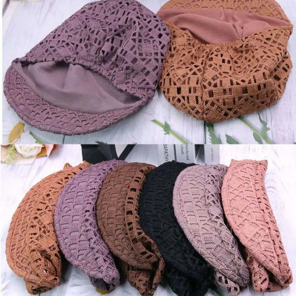 Berretto a forma di fiore scavato ricamato foulard avvolgente berretto da baseball da donna berretti a tesa casual berretti turbante cappello da viaggio all'aperto