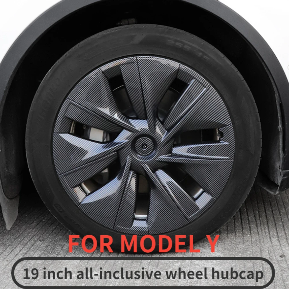 4PCS Car Wheels Tires For Tesla Model Y 19 Inch Hub Cap Original Tesla Hub Caps Model Y Wheel Cap Car Hubcap Full tyre Cover