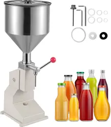 A03 Manual Liquid Filling Machine 5-110ml Adjustable Cream Filling Machine, Bottle Filler Machine with a 11.5 L Hopper