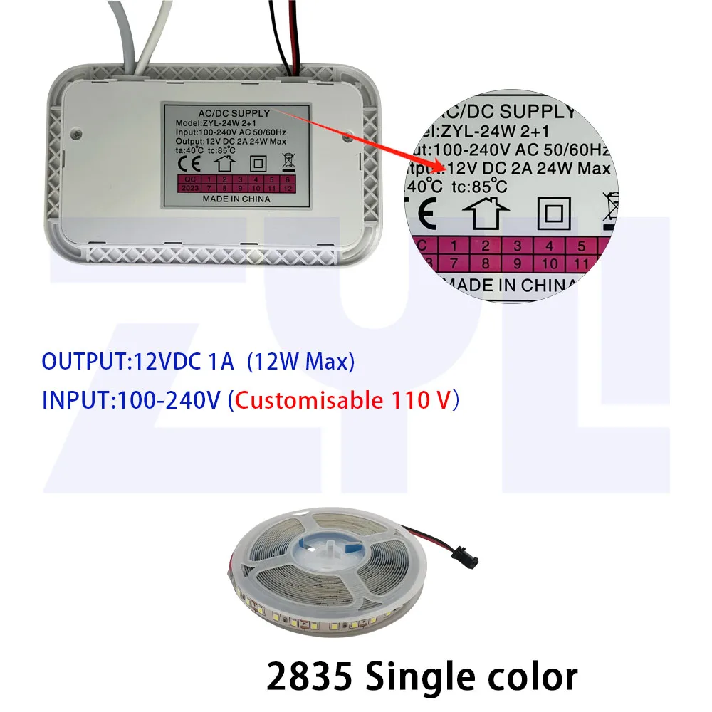 Touch Mirror Sensor Switch with time 24W Smart bathroom cabinet mirror strip light controller white LED strip 2835 120D switch