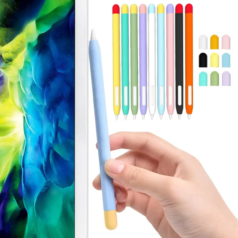 

Оригинальный силиконовый чехол для Apple Pencil, защитный чехол для стилуса второго цвета, противоскользящий чехол для защиты от падения