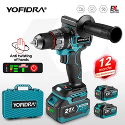 YOFIDRA 700N.m 13mm Brushless Electric Impact Drill Cordless Screwdriver DIY Ice Breaking Power Tools For Makita 21V Battery Pin