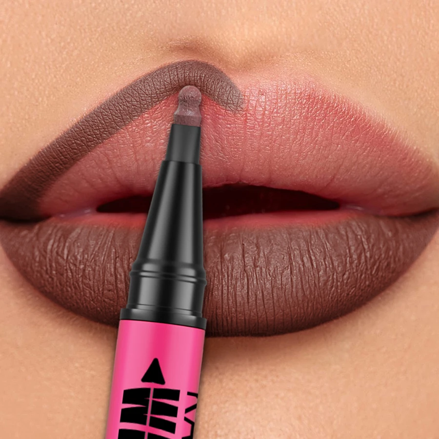 Lip Liner กันน้ํา,Sweatproof,Matte Multi-สี Correcting Liquid ลิปสติกปากกาเซ็กซี่สีแดงสีน้ําตาล Lip Makeup สําหรับของขวัญสตรี