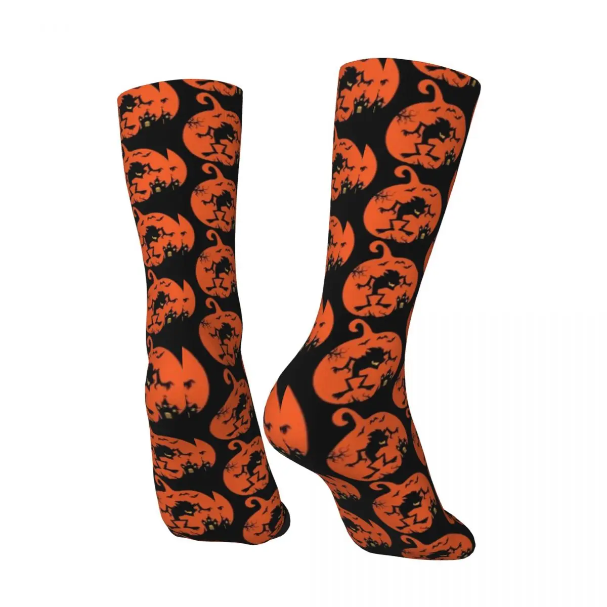 Chaussettes d'Halloween coordonnantes à imprimé animal pour hommes et femmes, bas décontractés, chaussettes d'escalade, respirantes, graphiques, loup, printemps