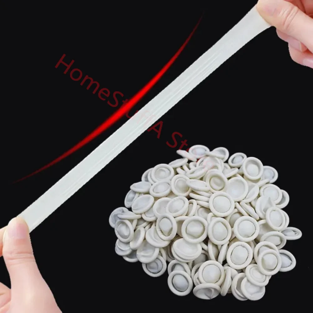 100pc Natural Disposable Latex Finger Cots Non-slip Anti-static Finger Condoms for Beautician Work Fingertips Protector Gloves