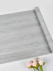 Wood Grain Home Decor Furniture Waterproof Vinyl Wall Sticker Self Adhesive PVC Wallpaper Kitchen Cabinet Door Sticker