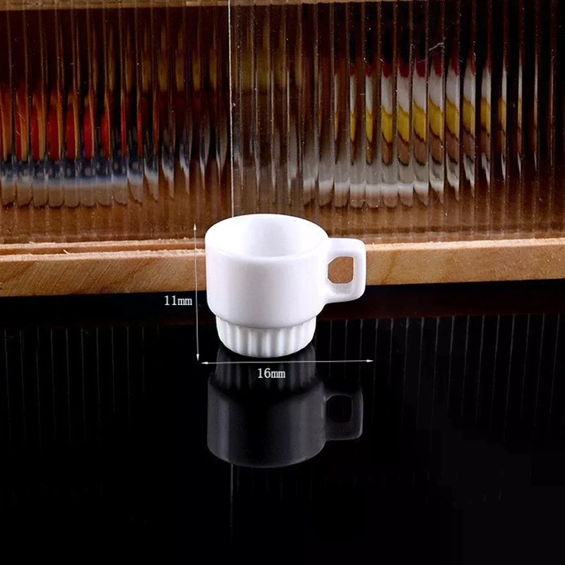 1/12 Poppenhuis Simulatie Zuiver Wit Eenvoudige Cup Model Poppenhuis Miniatuur Keuken Decoratie Micro Scène Bouw Rekwisieten