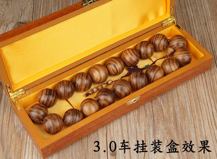 30cm High-grade wood grain long box wider wooden box Buddha bead bracelet pendant pendant brush jewelry collection couple box