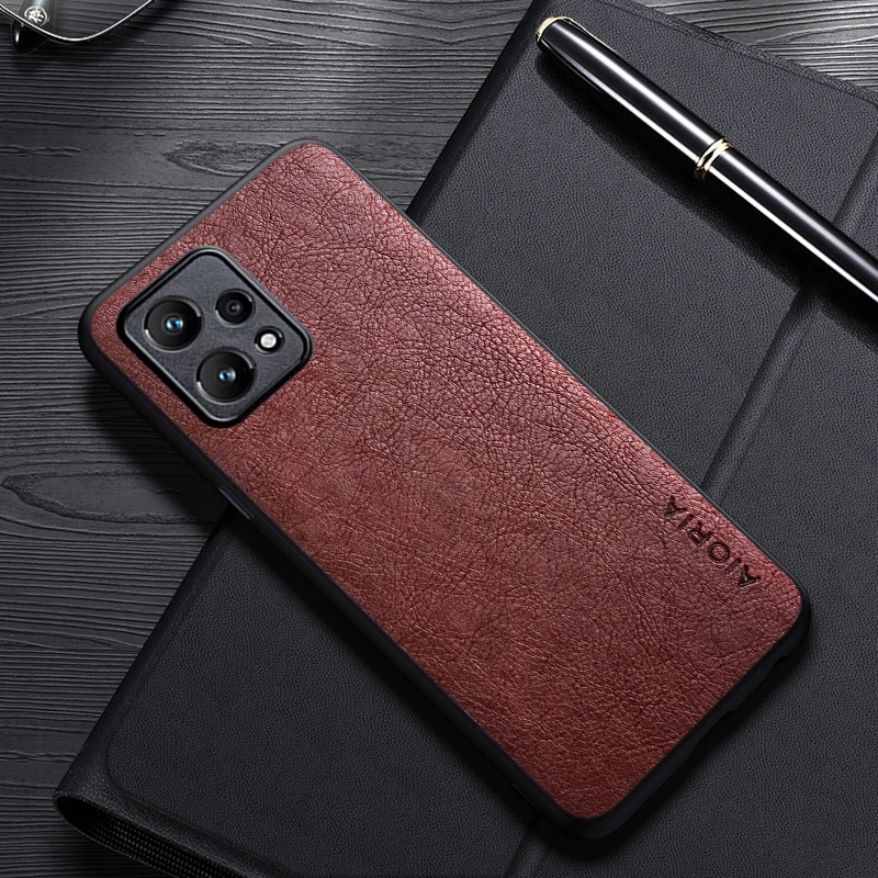 Case For Realme 9 Pro Plus V25 Q5 4G 5G Simple Design Luxury Leather Business Cover For Realme 9i 4G 5G Case