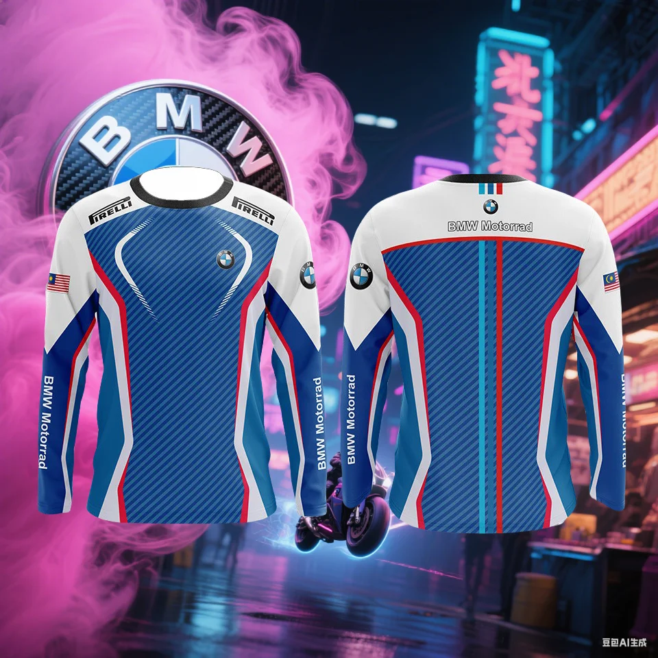 

BMW MOTORRAD T-shirt Summer Men's Long-sleeved T-shirt BMW Print T-shirt Sweat-absorbing Breathable Quick-drying Moto T-shirt