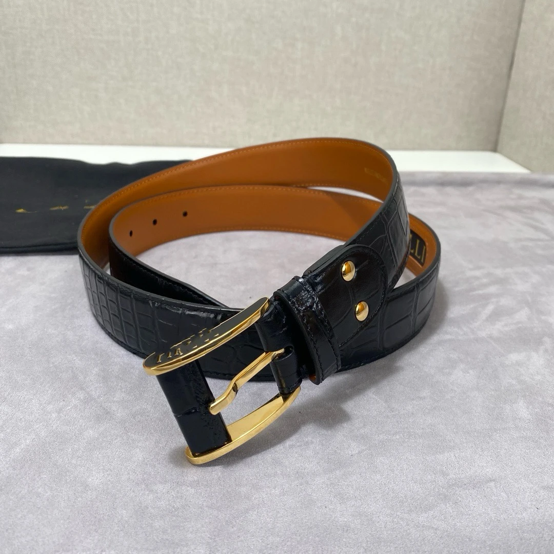 3.5CM Pure Cowhide Genuine Leather for Men High Quality Jeans Brass Buckle Belts Cowboy Waistband Male Fashion Designer Luxury