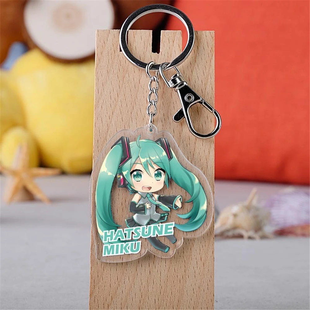 Llavero acrílico de Anime Hatsune Miku LAITO MEIKO Kagamine Rin Len, accesorio colgante, regalo