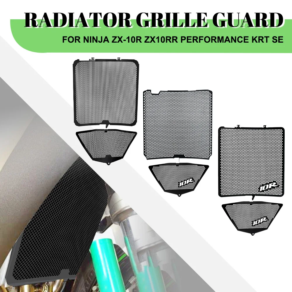 

ZX10R ZX-10RR 2008-2024 Radiator Grille Guard Cover Oil Cooler Protection For Kawasaki NINJA ZX-10R ZX10RR Performance KRT SE
