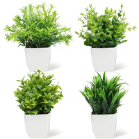 1Set Artificial Green Bonsai Eucalyptus Flower Potted Plant for Home Garden Table Decoration Indoor Bedroom Office Fake Plant