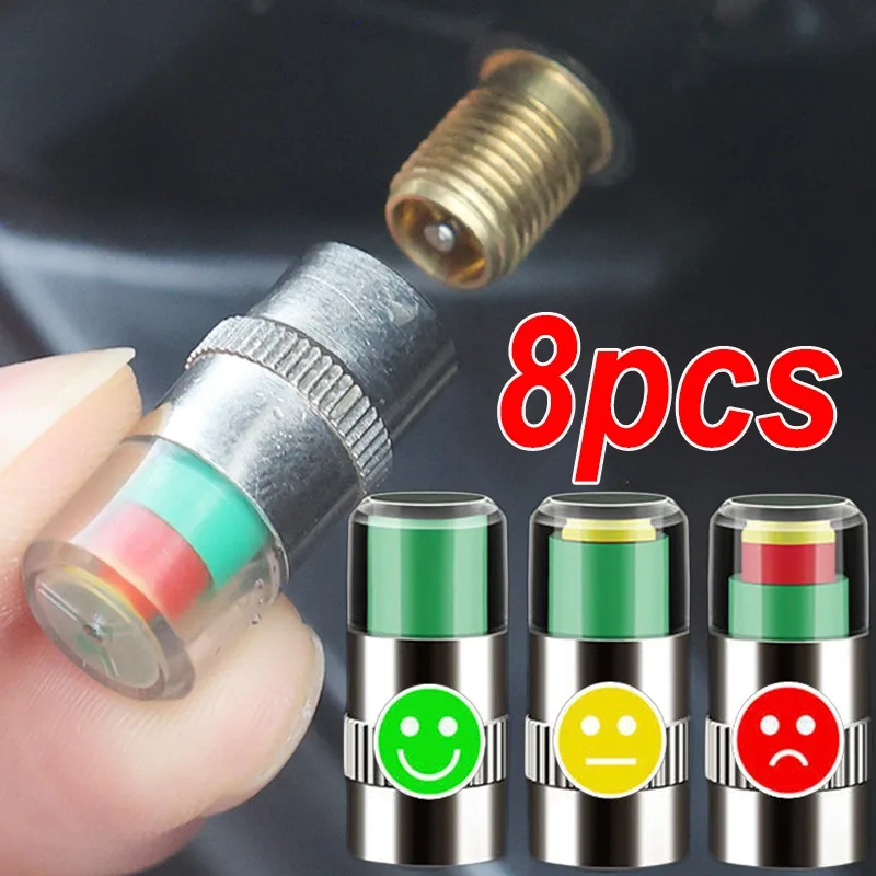 Tyre Pressure Monitoring Alarm Car Motorbike Universal Wheel Valve Cap Tyres Pressure Indicator External Valve Detection Tool