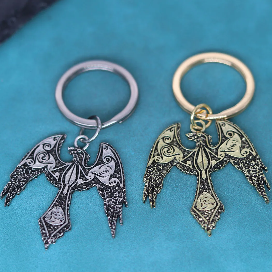 Nordic Totem Animal Retro Eagle Falcon Raven Pendant Keychain For Men Women Slavic Viking Key Chains Talisman Jewelry Gift