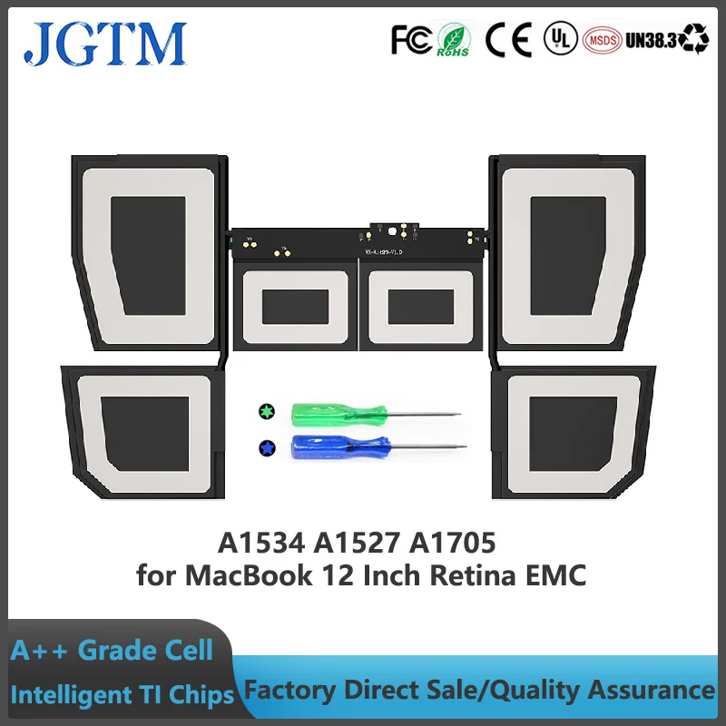 

JGTM A1534 A1527 A1705 (ранняя 2015 ранняя 2016 Mid 2017) Аккумулятор для ноутбука MacBook 12 дюймов Retina EMC 2746 2991 3099 MNYG2