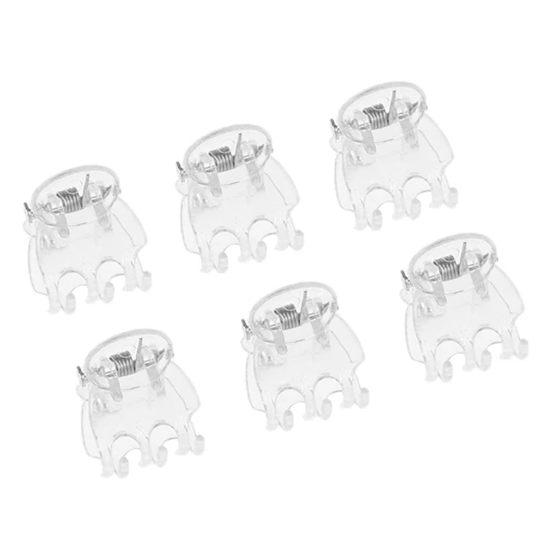 100Pcs 투명 정원 식물 클립 투명 플라스틱 6-발톱 난초 클램프 꽃 등반 줄기 장식 지원 고정 장치