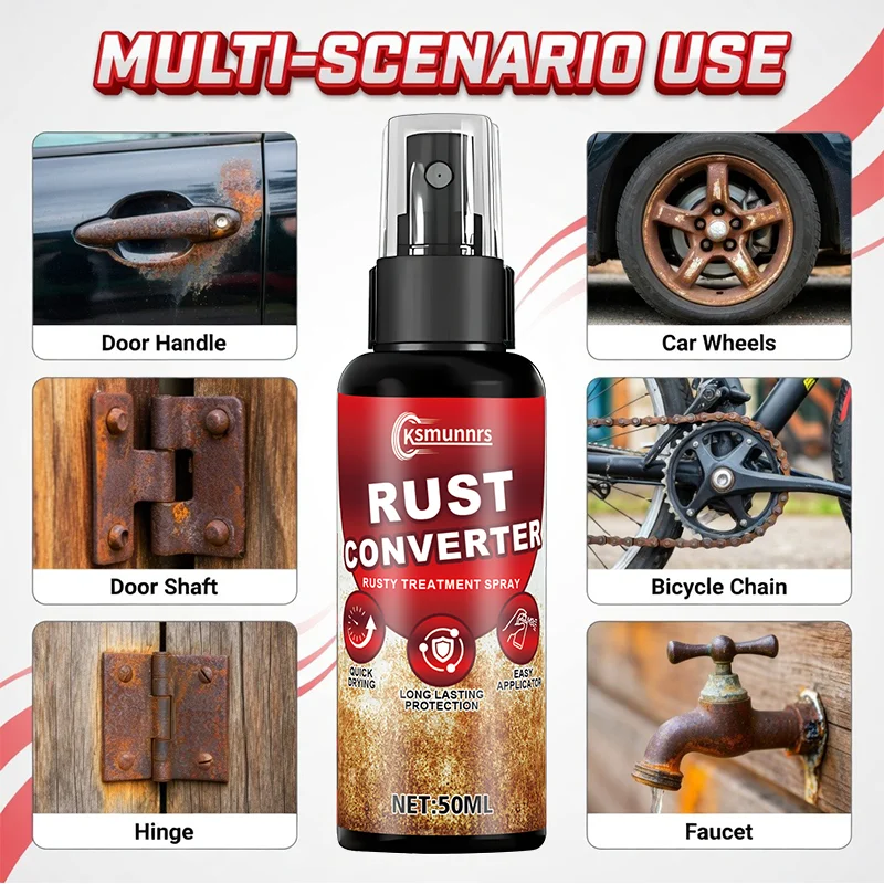 50ml Powerful Rust Removal Spray - Heavy-Duty Metal Rust Remover, Professional Deep Penetrating Rust Cleaning Agent, No Residue,