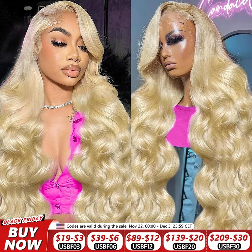 30 34 Inch 613 Hd Lace Frontal Wig Raw Body Wave Honey Blonde 13x6 Lace Front Wigs Human Hair Brazilian Color Glueless Wig Women