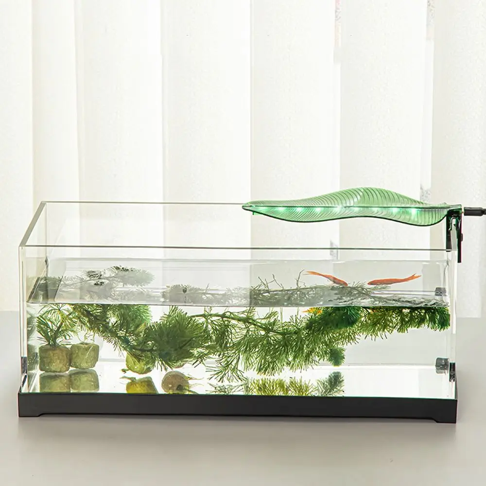 USB Powered Banana Leaf Aquarium Clip Lamp Energy Saving Adjustable LED Fish Tank Clip Lamp Portable Ecological Light