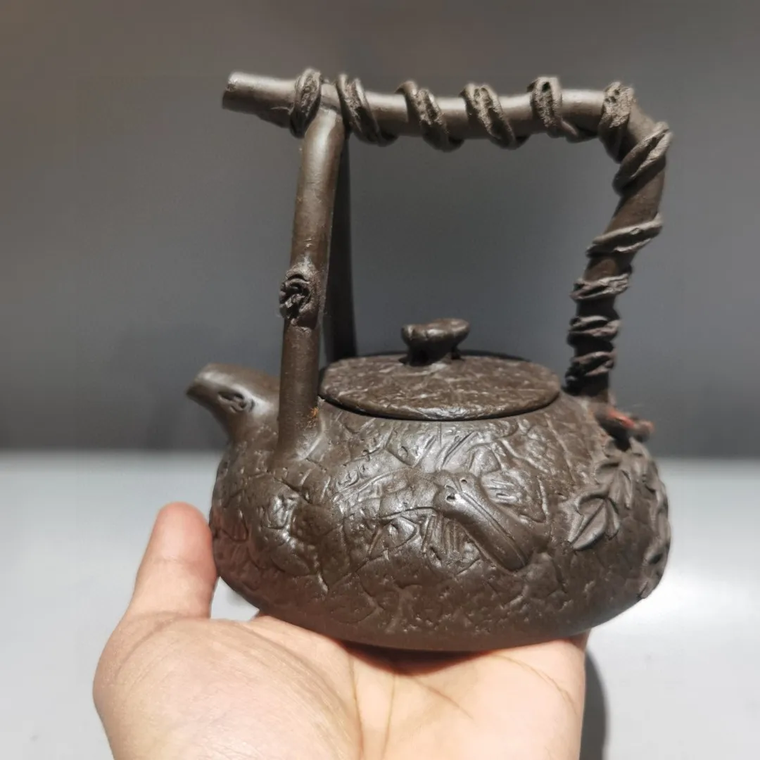 

6"Chinese Yixing Purple Clay Teapot Tree vine handle lifting beam pot Tree root pot Kettle Teapot Flagon Tea Ceremony Sample Tea