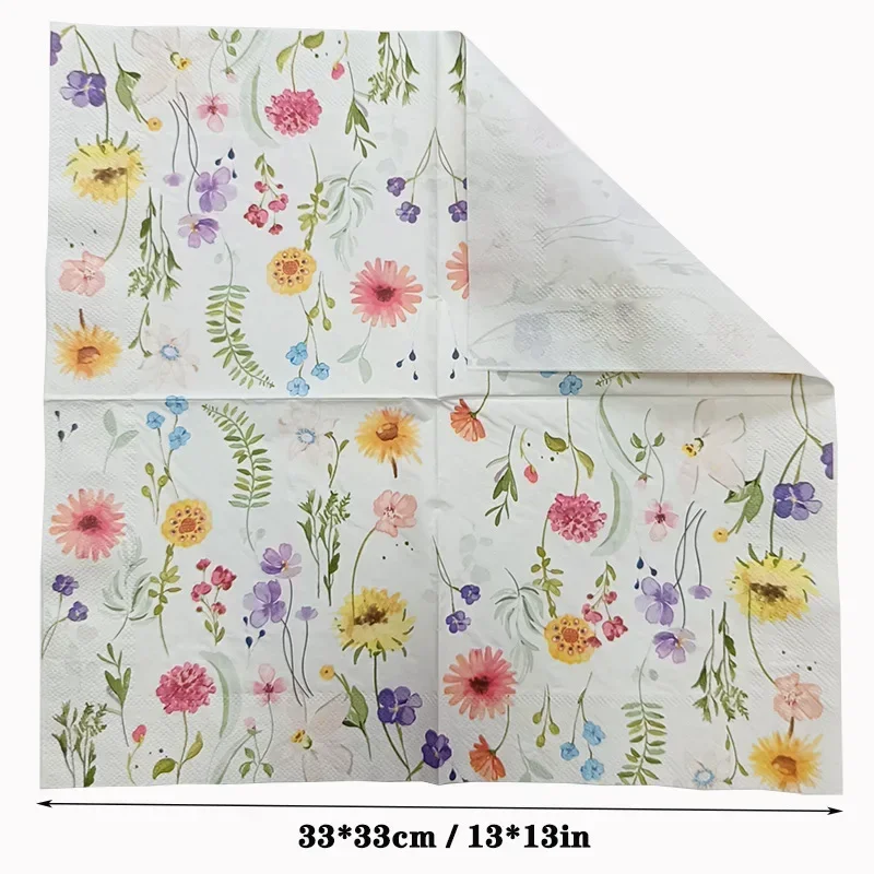 10/20 stücke 33*33 cm 2-lagige Bunte Holz Zellstoff Servietten Floral Stil Party Dekoration Papier Tischsets schmetterling Knochen Bart Papier