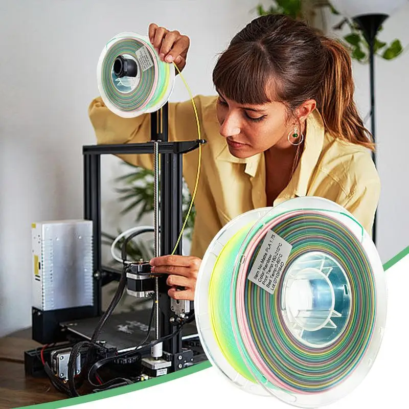 خيوط طابعة ثلاثية الأبعاد عملية بكرة طابعة ثلاثية الأبعاد خيوط متعددة الألوان مستقرة 1.75 مللي متر خيوط حزمة خيوط مستقرة لمعظم ثلاثية الأبعاد