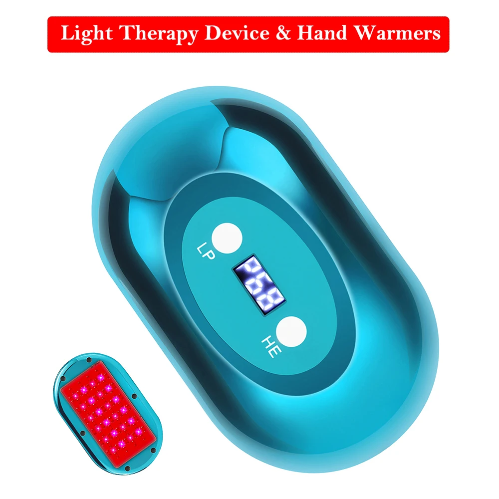 

2 in 1 Portable Light Therapy Device Camping Hand Warmers 5200mAh Rechargeable Red 660nm Infrared 850nm for Body Pain Relief