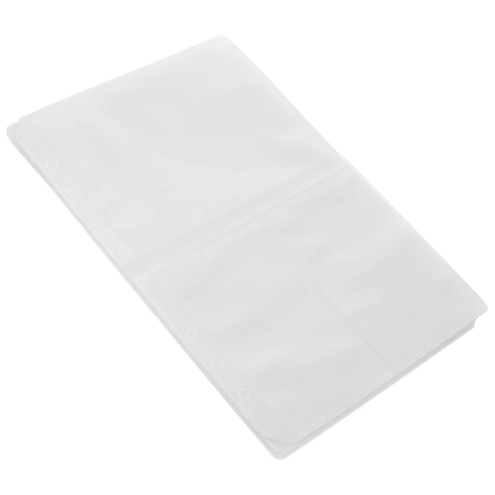 

15Pcs Transparent A5 6-Hole Binder Pouches Heavy Duty PVC Document Folders for Bill Coin Card File Storage Organizer
