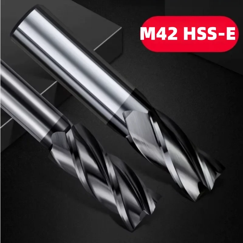M42 HSS-E TICN Coated Flat End Mills 3 4 6 810 12 20 Lengthened CNC Tools Milling Cutter For stainless steel 4Flute Router Bits