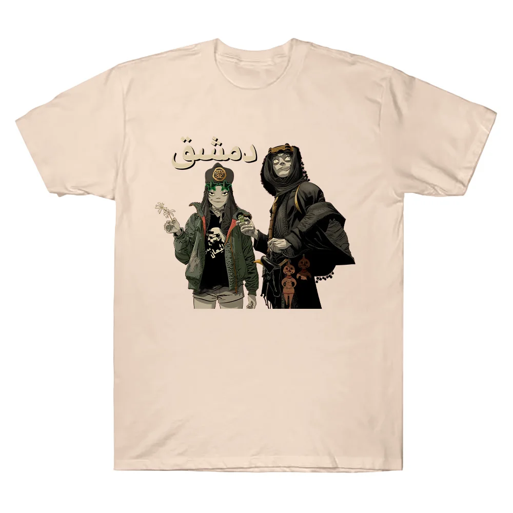 Gorillazs Damascus T-shirts Rock Band Fashion Smusic Pattern Pattern Print Clothing Hip Hop Women Men Cotton High Quality Tees