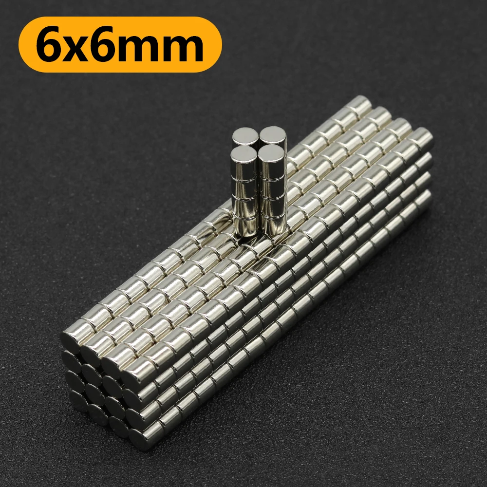 5/10/20/50/100Pcs 6mm x 6mm N35 NdFeB Round Magnet Super Powerful Neodymium Magnets  Strong Permanent Magnetic imanes Disc 6x6