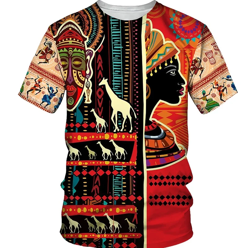 

Men's T-Shirts Casual Retro Style 3D Printed Big Stone Clothes African Tshirts for Men Summer New O Collar Short Sleeve
