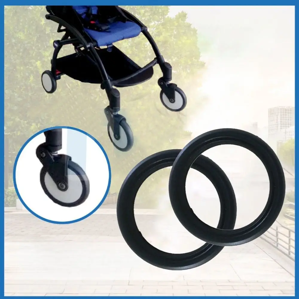 Rubber Baby Stroller Wheel Tyre Stroller Replacement Silent Bearings Kids Pushchair Wheel Tyre for Babyzenes Yoyo Yoya YuYu
