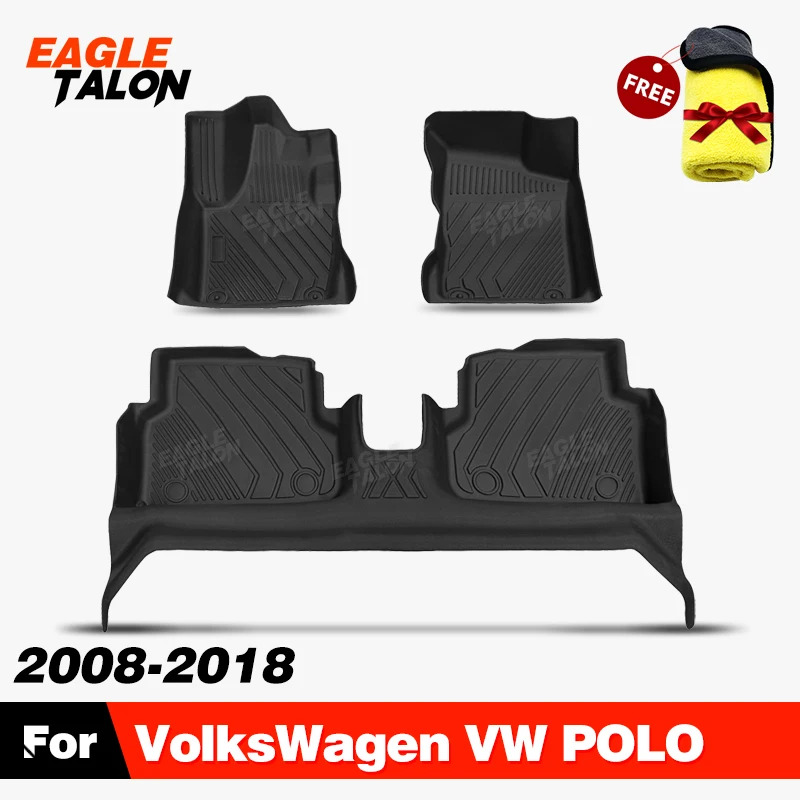 All-Weather TPE Floor Mat For VolksWagen VW POLO 2008-2018 17 16 15 14 13 12 11 Carpet Automotive Interior Protector Accessories