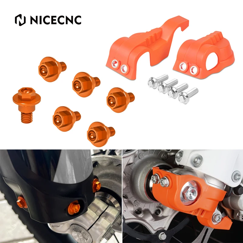 

NICECNC For KTM EXC 300 2016-2023 Front Fork Guard Bolt Screw Fork Bottom Shoe Guard EXC-F 350 450 SX 125 250 SXF 450 XC XCF XCW