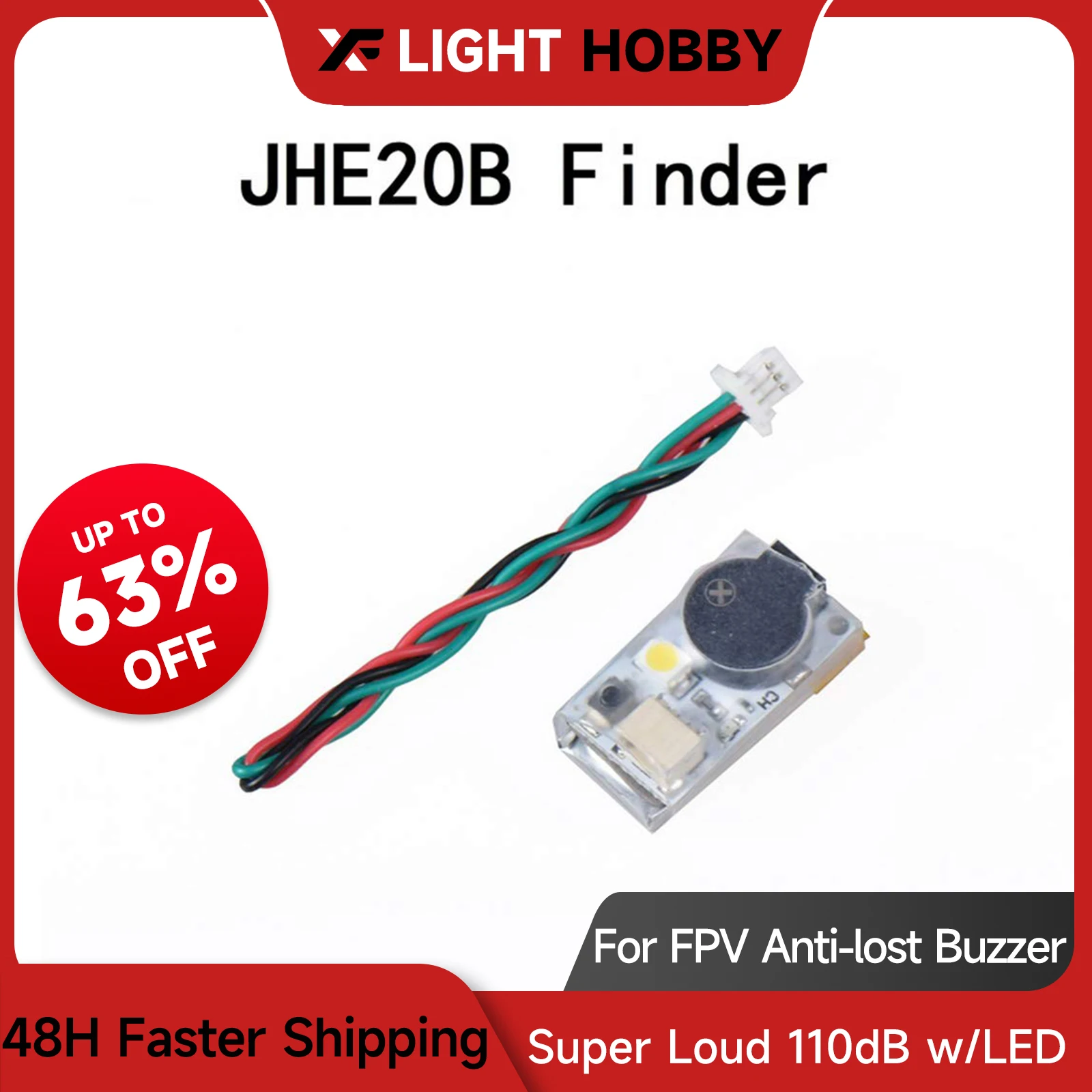 

JHE20B JHE42B Finder BB Ring 110dB Buzzer Alarm with LED Light Support BF CF Flight Control Parts for RC Micro Drone Quadcopter