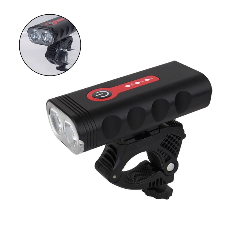 مجموعة مصابيح الدراجة القابلة لإعادة الشحن USB فائقة السطوع 1000 لومن شعاع عريض لركوب الدراجات الليلية الآمنة المصباح الأمامي والذيل الخلفي للدراجة #2