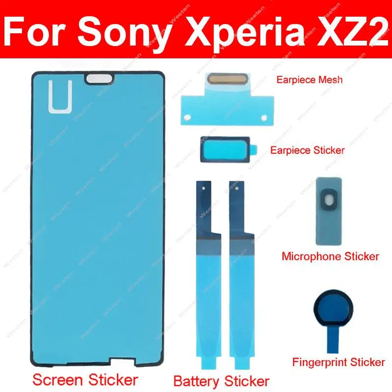 Pełny zestaw kleju do SONY Xperia XZ2 H8216 H8266 H8296 Naklejka na przednią baterię LCD Mic Słuchawka Taśma samoprzylepna do odcisków palców Klej