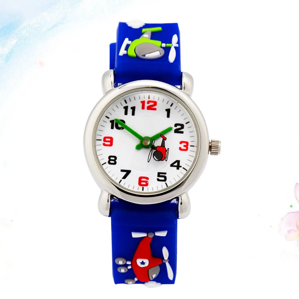 Children Watch Blue 3D Cartoon Design Kids Waterproof Wristwatch Adjustable Strap Fighter Pattern Timepiece For Children Cool