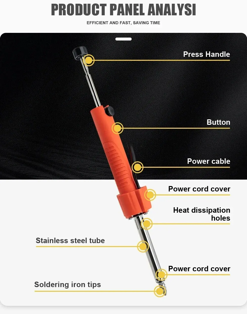 Electrothermal Vacuum Solder Sucker 36W 220V High Power EU Durable Desoldering Pump Soldering Iron Pen Dual Purpose Repair Tool