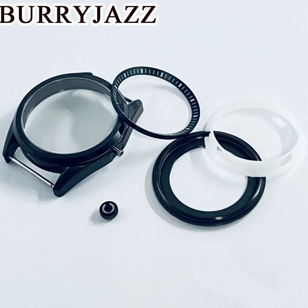 Imagem -06 - Burryjazz Waterproof Stainless Steel Ver Case Sapphire Glass Black Solid Nh35 Nh36 Nh34 Nh38 Nh70 Nh72 40 mm