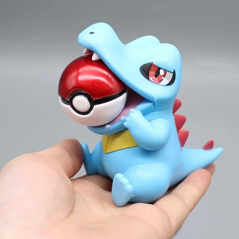 12cm Pokemon Anime Figure Pet Elf Gk Odd Crocodile Sitting Quickdragon Pvc Model Doll Desktop Decoration Model Figure Toy Gift