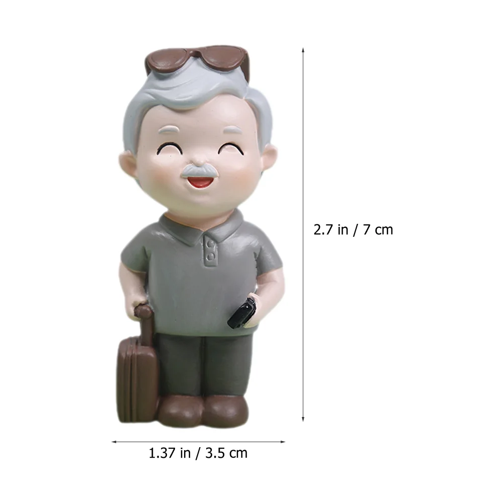 

2Pcs Resin Elderly Couple Statue Grandma Grandpa Wedding Anniversary Photo Prop Desktop Home Decoration Grandma Grandpa Figurine