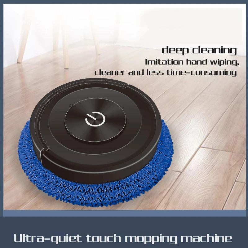 Silent Touch Mopping Robot Sweeping Wet And Dry All-In-One Cleaning Machine Easy To Use (Black+Blue)